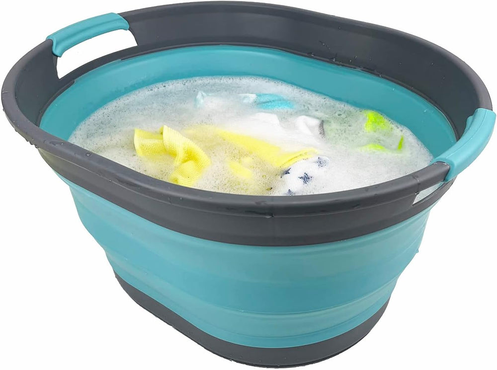 SAMMART 23L (6 Gallons) Set of 2 Collapsible Plastic Laundry Basket - Oval Tu...