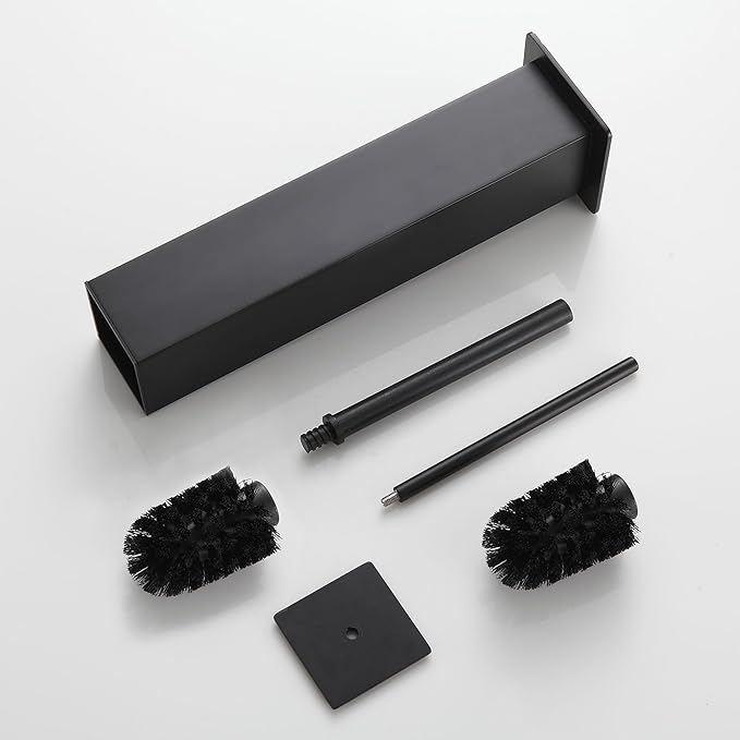 BVL Toilet Brush and Holder Set Black Stainless Steel 304 Square Freestanding - Image 7
