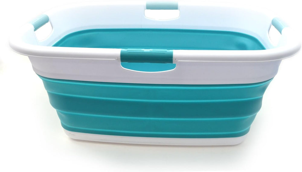 SAMMART 49L Collapsible 4 Handled Laundry Basket-Foldable Storage Container-P...