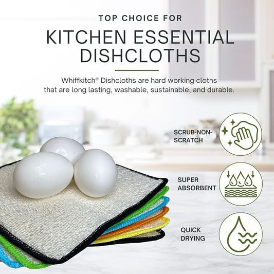 Whiffkitch Dishcloths Dishrags for Kitchen and Household Cleaning 6x7 6-Pack - Image 2