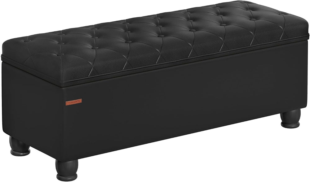 SONGMICS Storage Ottoman, Storage Bench, Tufted Entryway Bedroom Bench