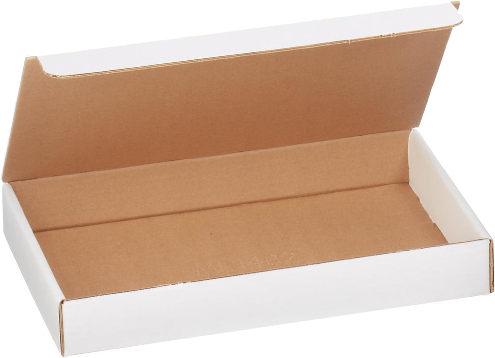 BOX USA White Literature Mailing Boxes, 14 1/8 x 8 3/4 x 2 Inches, Pack of 50...