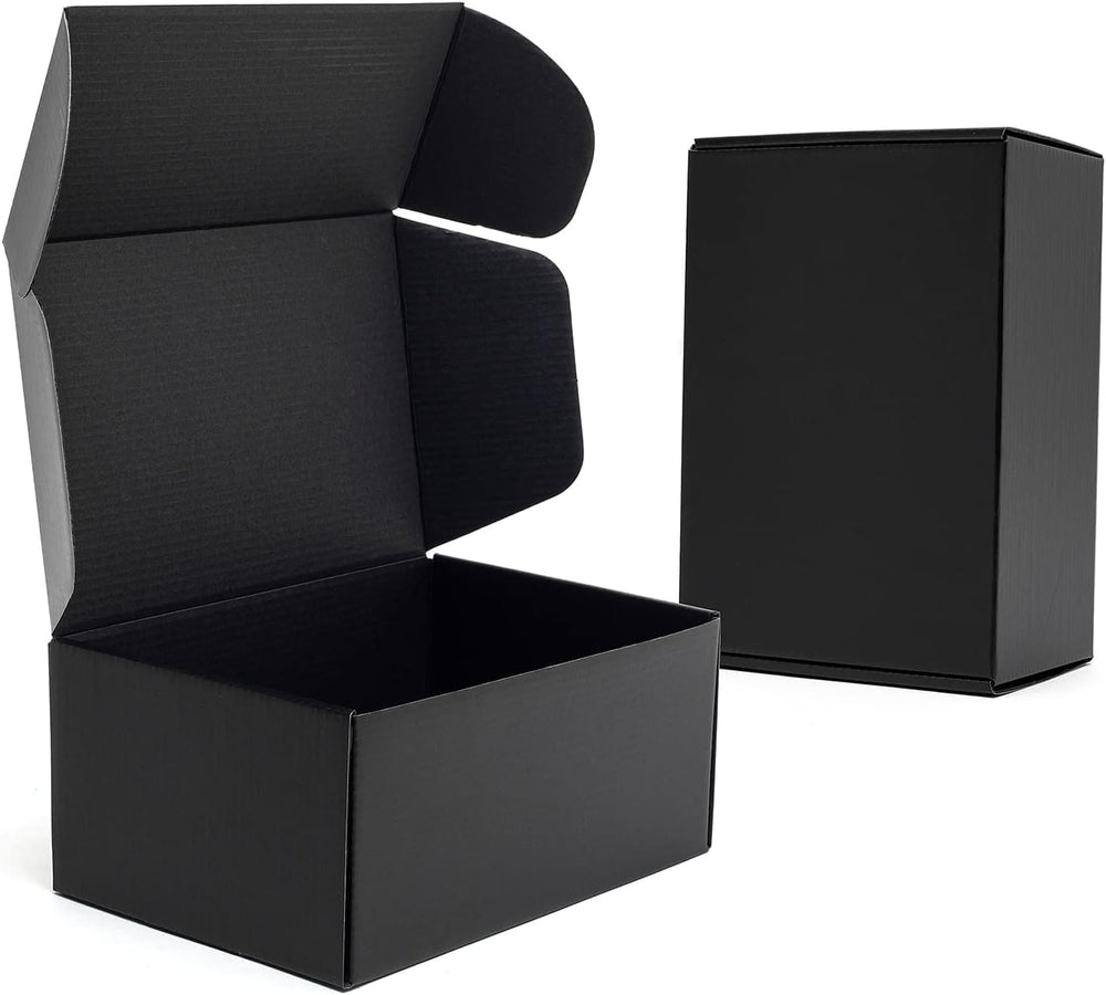 Timirog 9x6x4 Inches Black Shipping Boxes 25 Pack Corrugated Cardboard