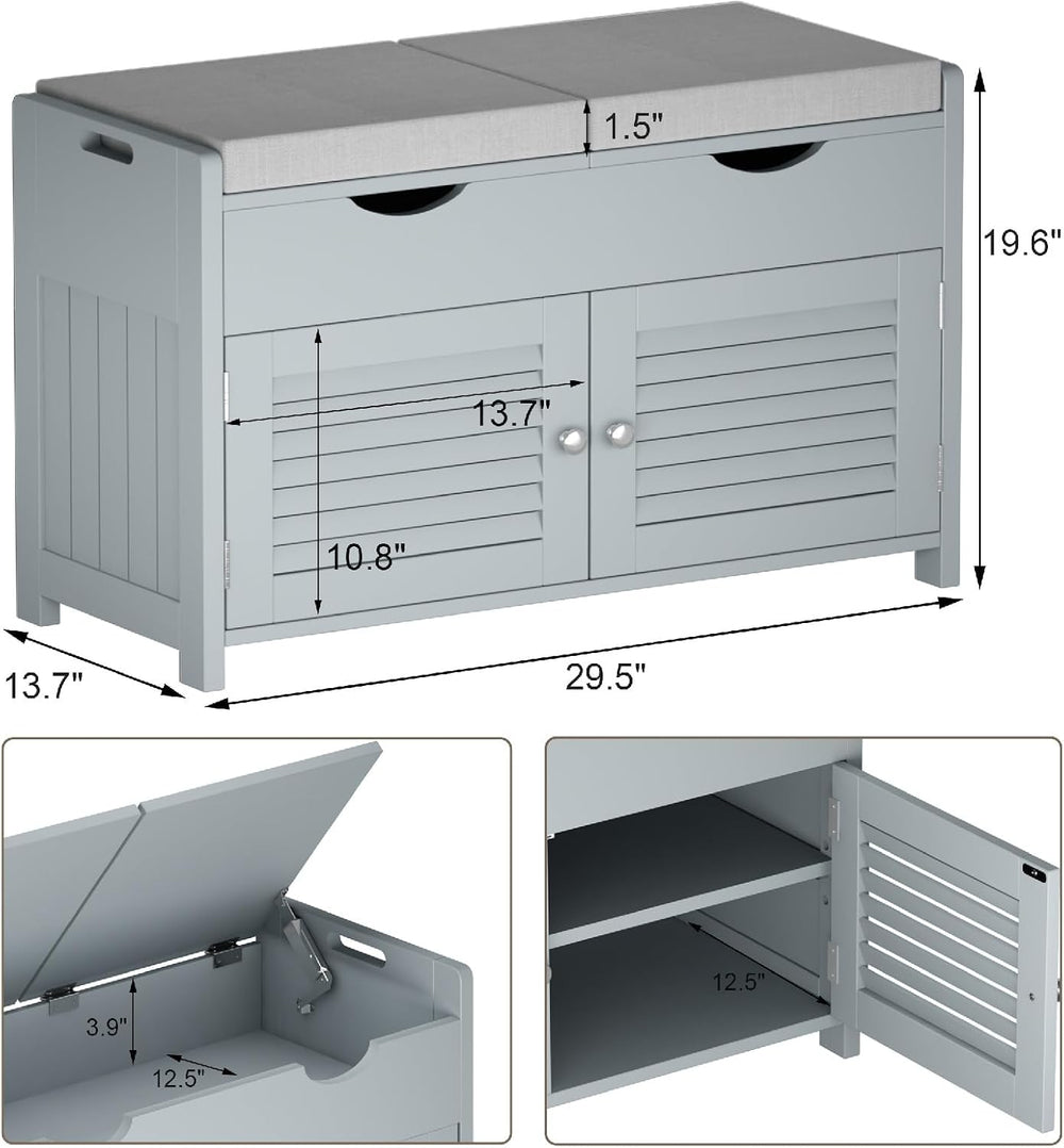 ChooChoo Shoe Storage Bench with Lift Top Storage & Cushioned Seats