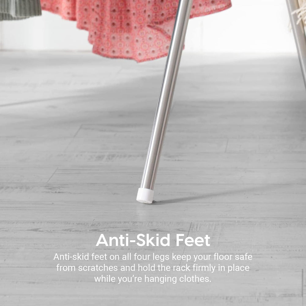IRIS USA Foldable Drying Rack with Extendable Rods for Large Laundry Loads, C...