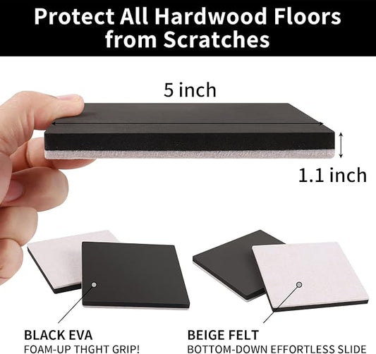 Ezprotekt 5" Square Felt Furniture Movers Sliders - Image 2