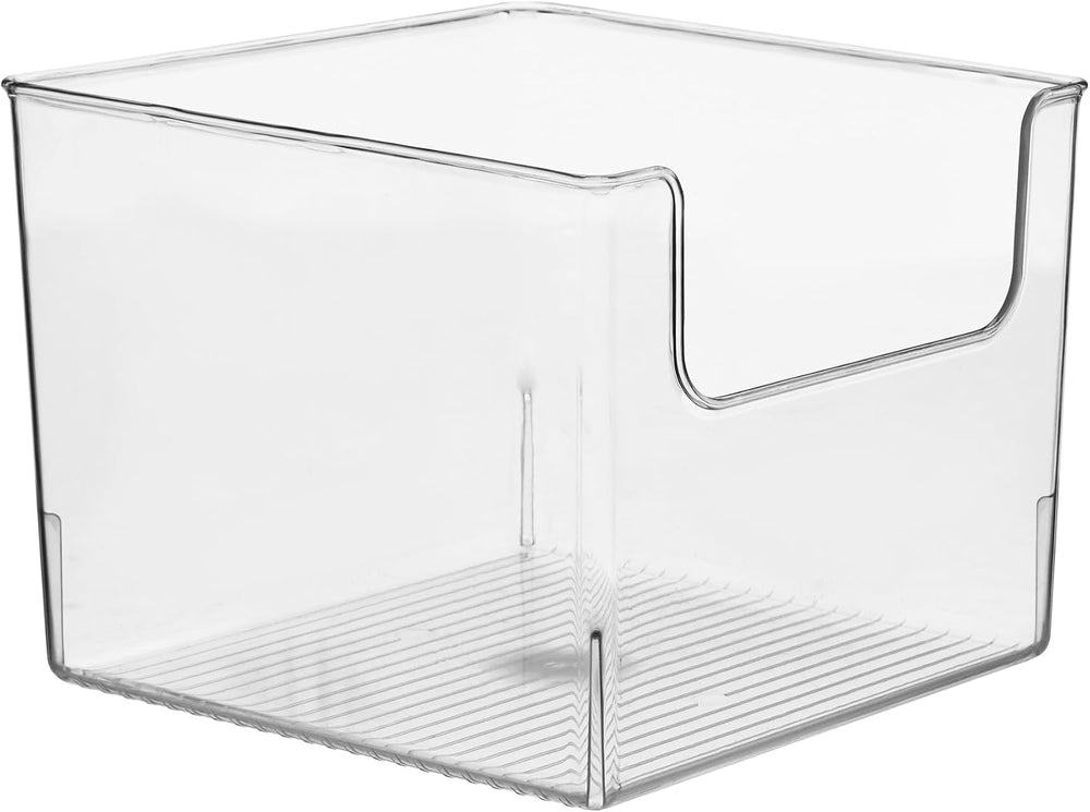 iDesign Open-Front Storage Bin, Set of 2, Clear