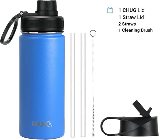 DRINCO Stainless Steel Water Bottle Spout Lid Vacuum Insulated Double Wall - Image 2