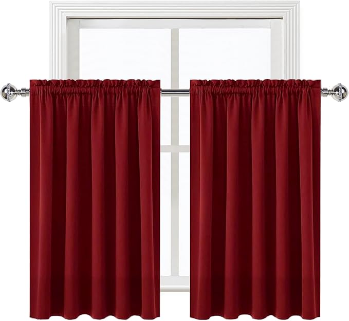DWCN Burgund Short Blackout Curtains - Image 9