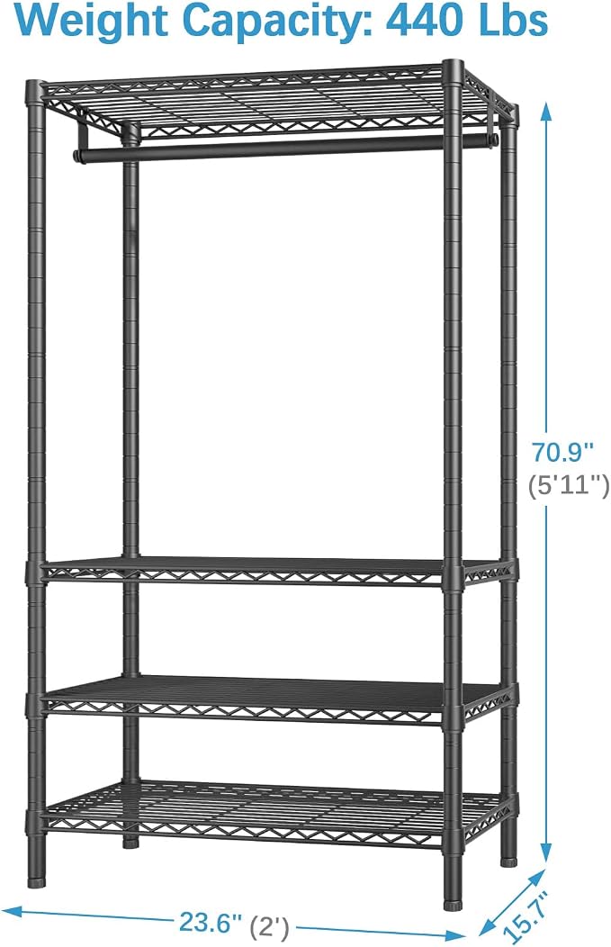 VIPEK V1 Medium Portable Garment Racks 440lbs Load Capacity, Heavy Duty Clothes