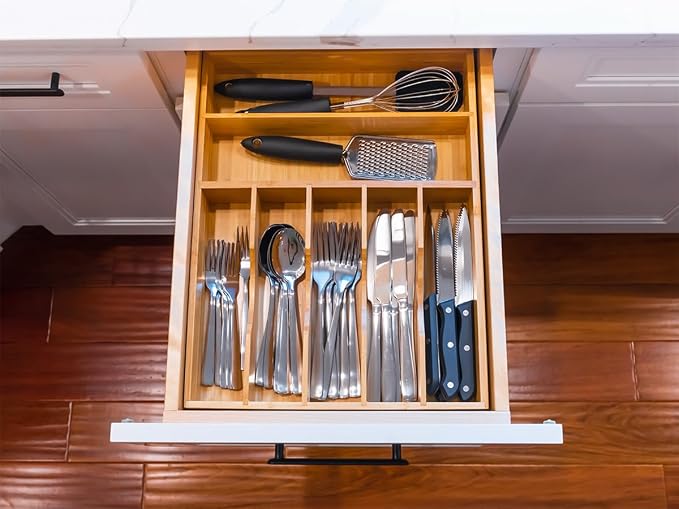 Umilife Kitchen Drawer Organizer, 12.5 Inch Silverware Utensil Tray Holder - Image 7