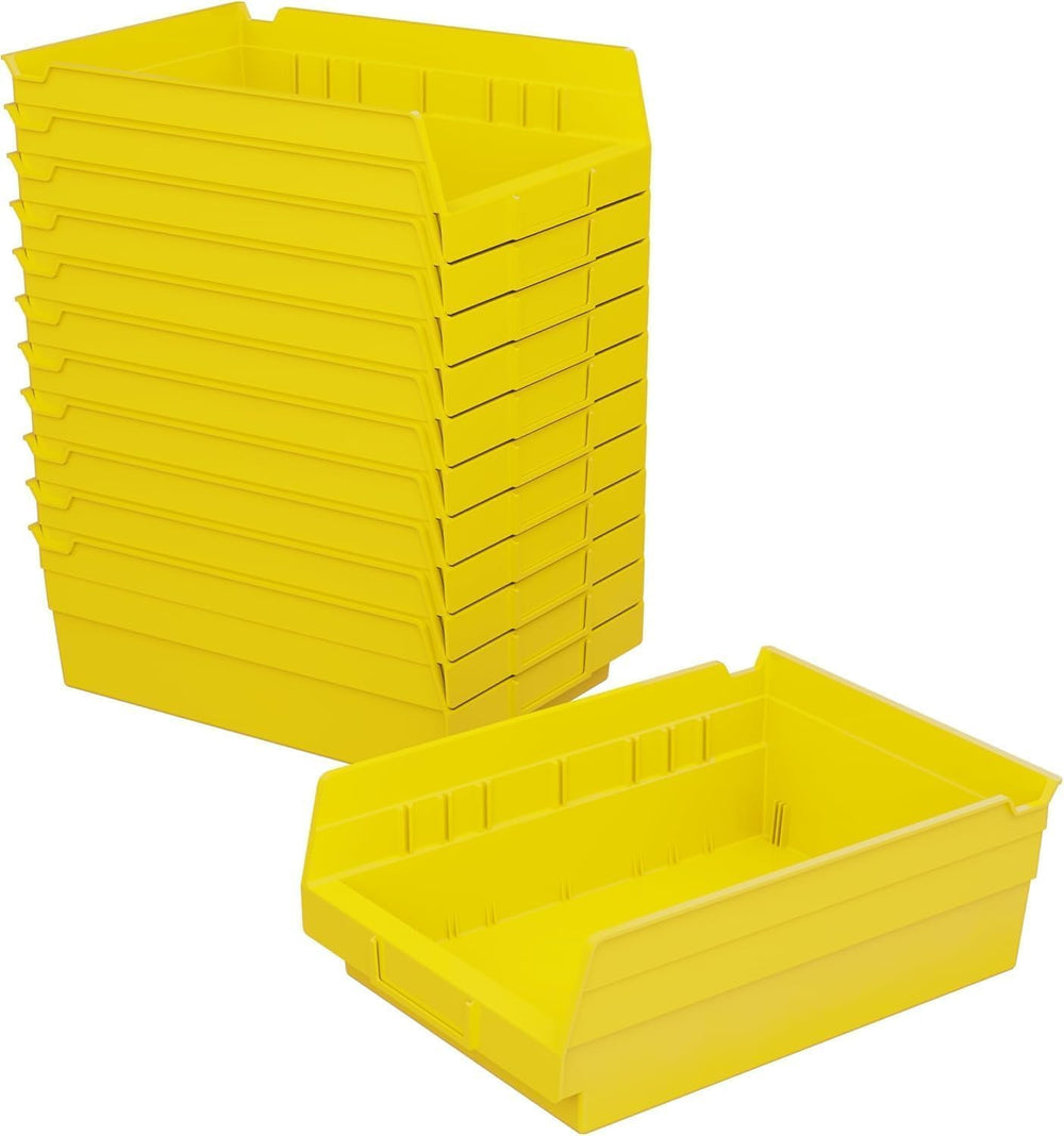 Akro-Mils 30150 Heavy Duty Plastic Shelf Bins, 12"x 8"x 4", Ye...