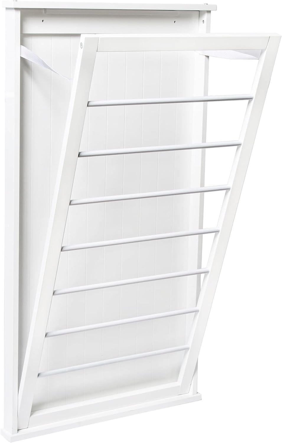 Honey-Can-Do Wall-Mount Wooden Clothes Drying Rack, 30 lb, White