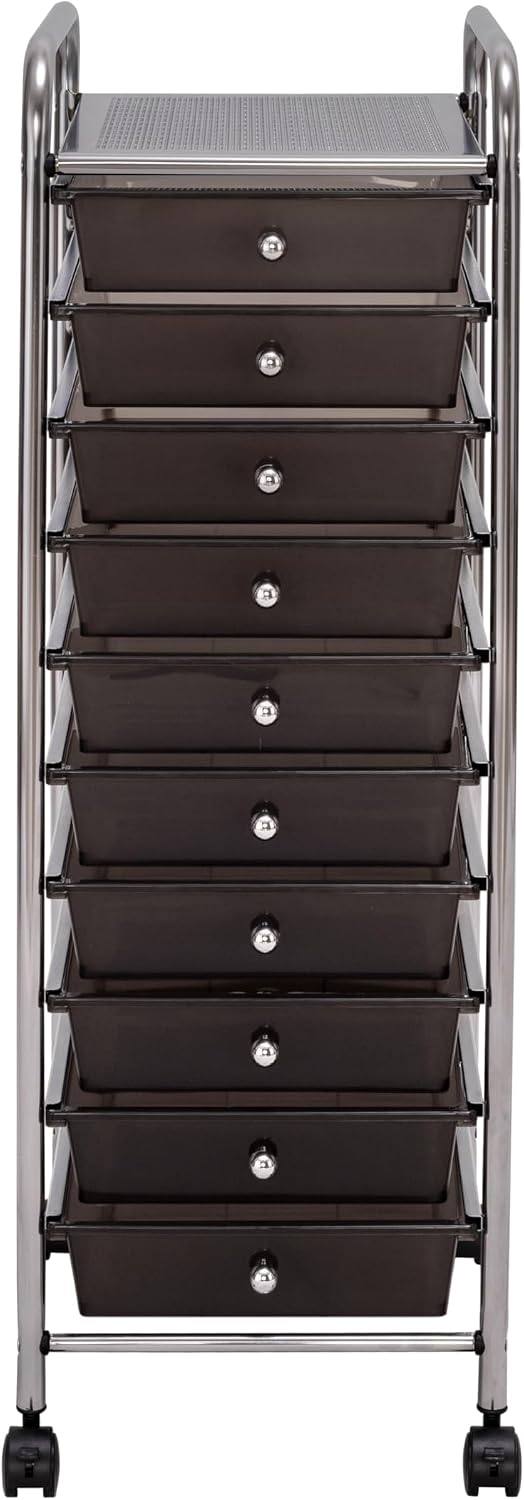 Seville Classics Rolling Utility Organizer Storage Cart, for Home Office, Sch...