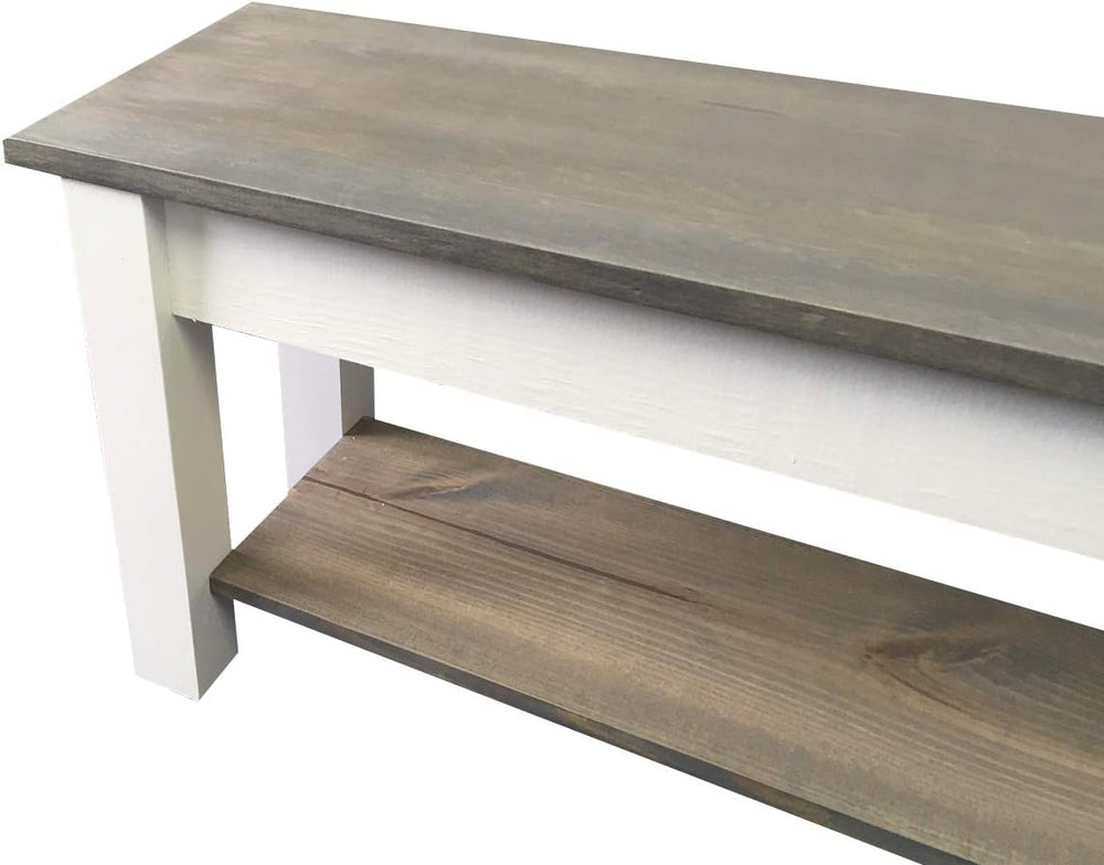 Cottage Bench with Shelf (72)