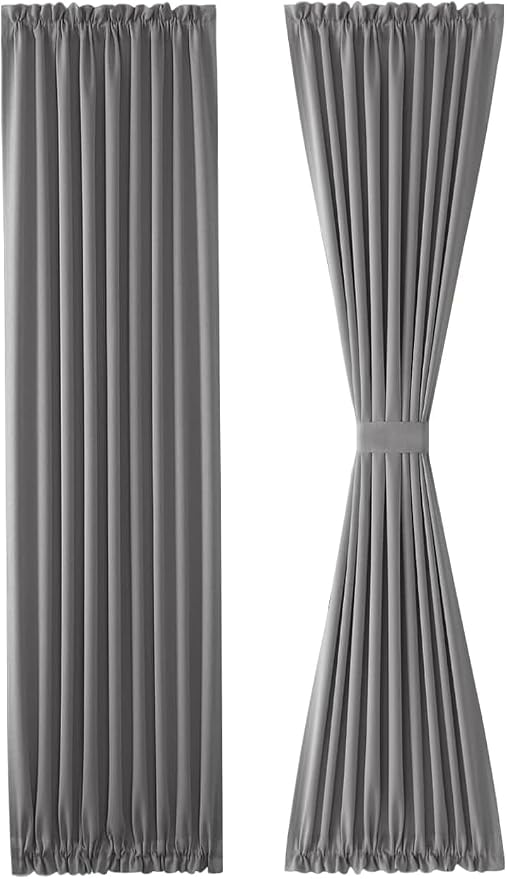DWCN French Door Curtains – Rod Pocket Thermal Blackout Curtain - Image 7