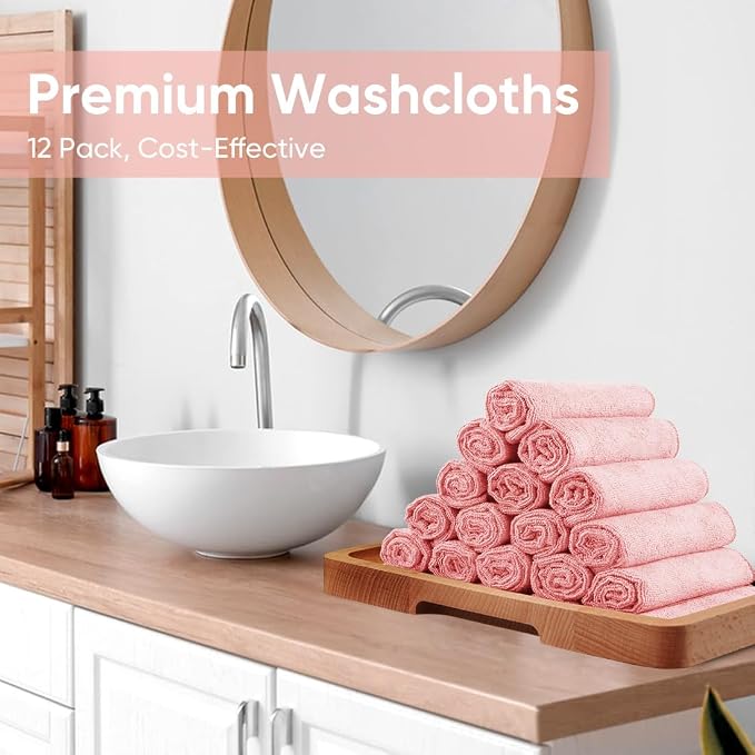 HOMEXCEL Microfiber Washcloths 12 Pack, Highly Absorbent and Soft Face Towel - Image 7