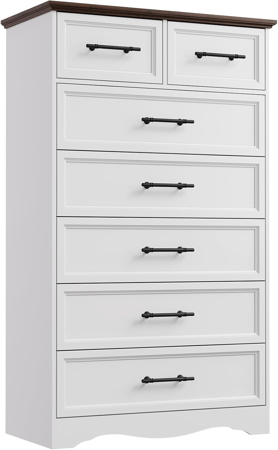 YANSNWO White 7 Drawer Dresser for Bedroom, 52" Tall Chest of Drawers