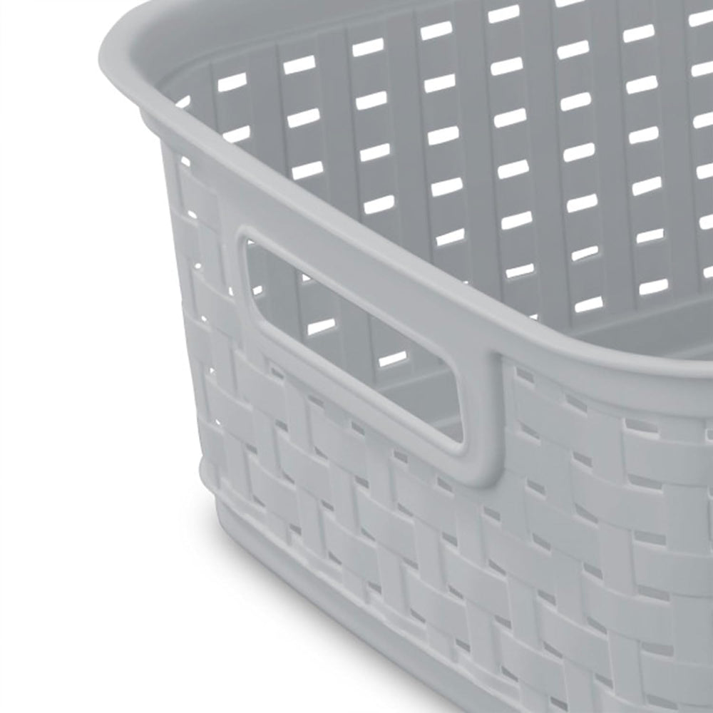 Sterilite Short Plastic Weave Storage Basket, Bin Organization for Countertop...