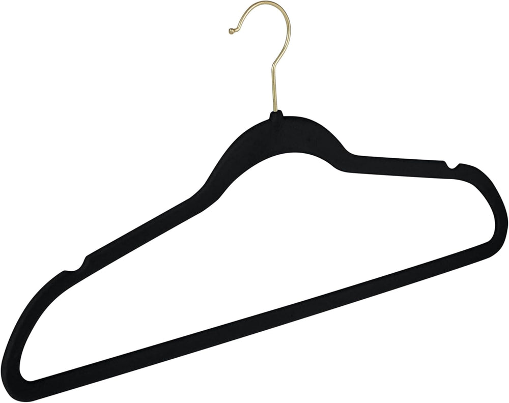 Simplify Slim Velvet Gold Hook Clothes Hangers 75 Pack | Non-Slip | Shirts | ...