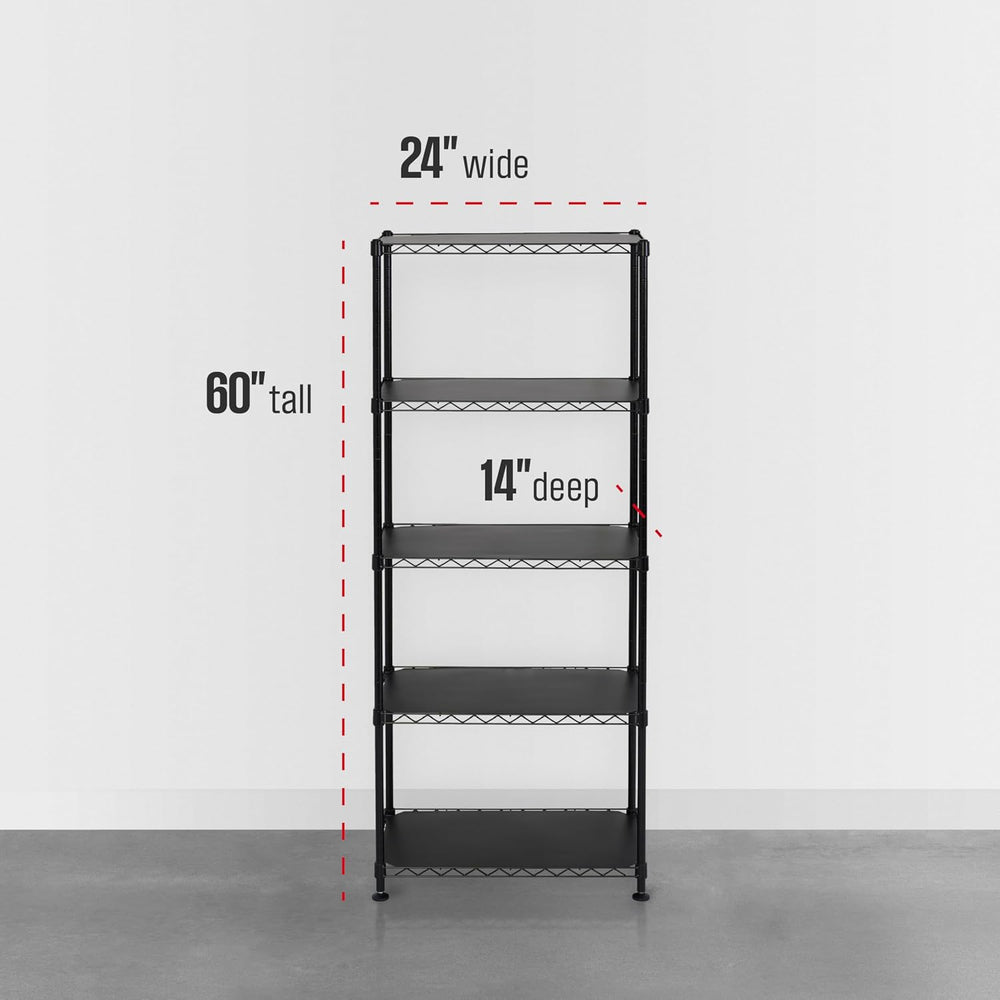 SafeRacks NSF 5-Tier Heavy Duty Steel Wire Shelves (24"x14"x60")