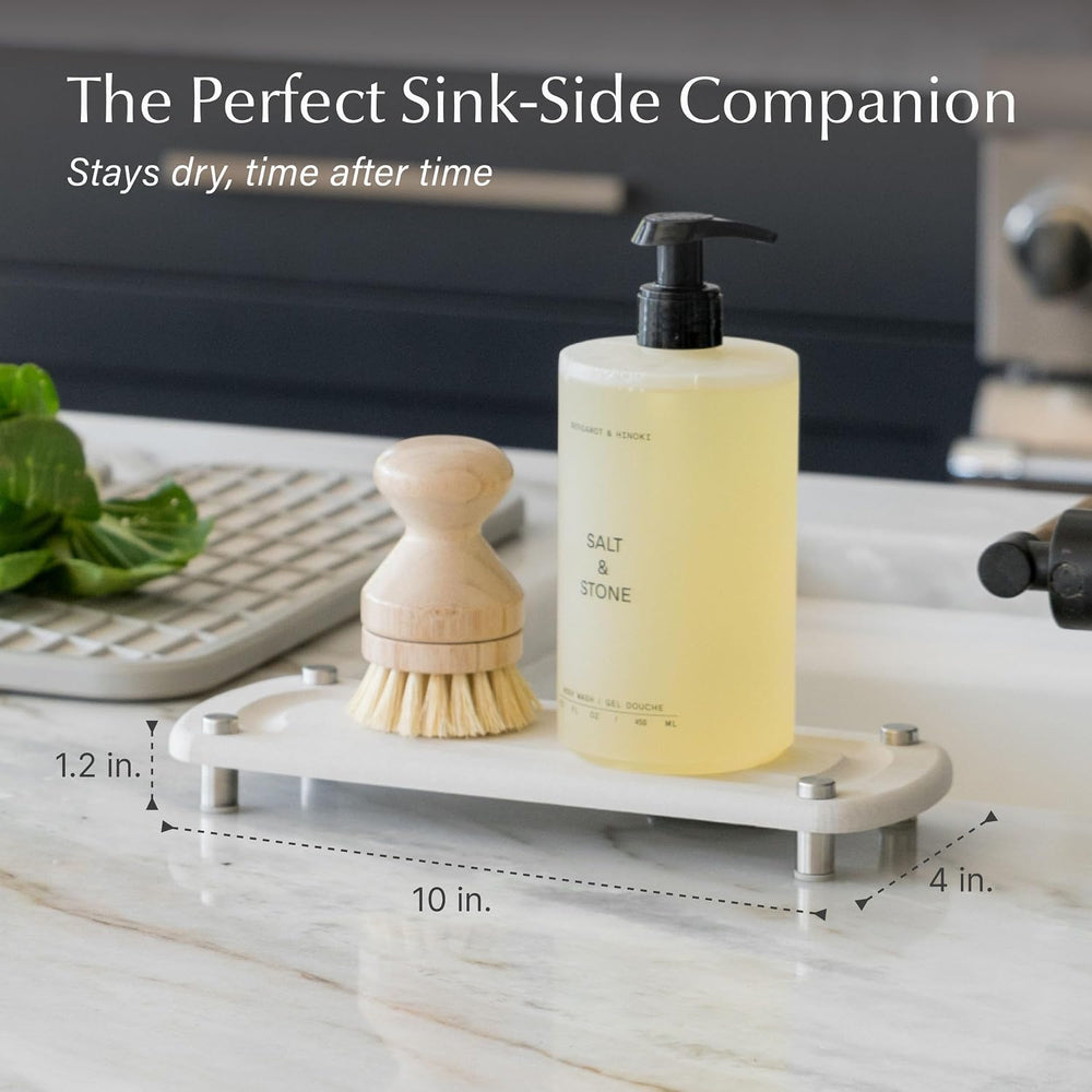 Dorai Home Stone Kitchen Sink Caddy - Diatomaceous Earth Sink Tray with Stain...