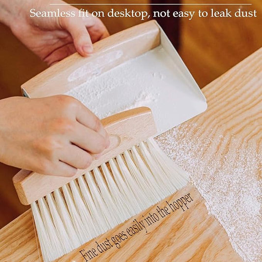 Mini Broom and Dustpan Set Small Metal Dustpan and Brush Set Hand Whisk Broom - Image 2