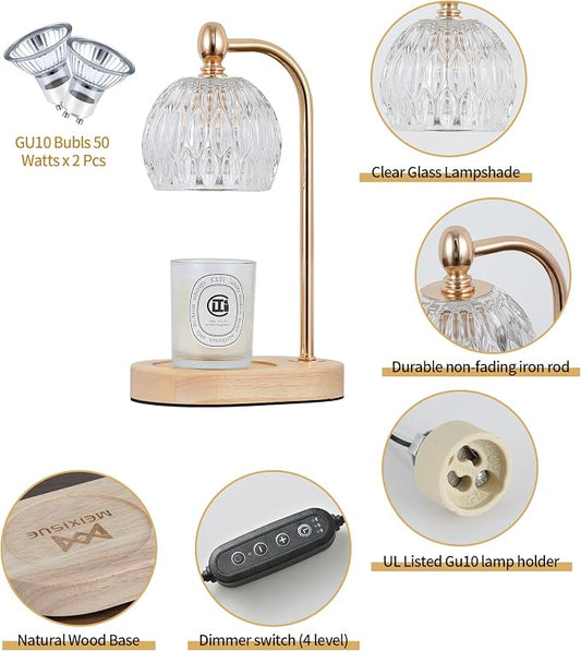 Candle Warmer Lamp with Timer and Dimmer, Flameless Electric Wax Melt Warmer - Image 2