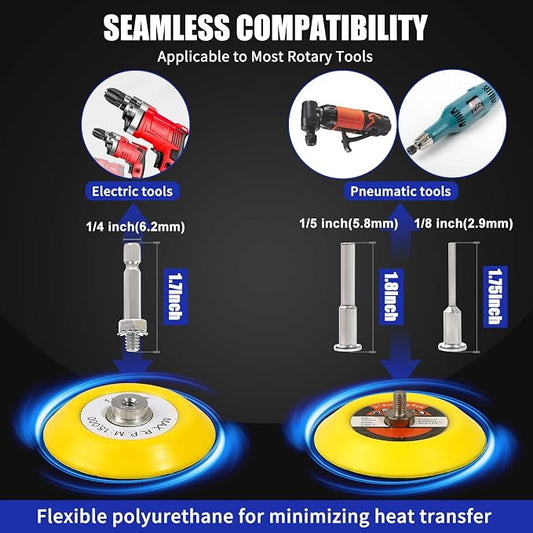133 PCS Sanding Disc Drill Polishing Kit Sanding Attachment, 3 Inch Wet Dry - Image 2