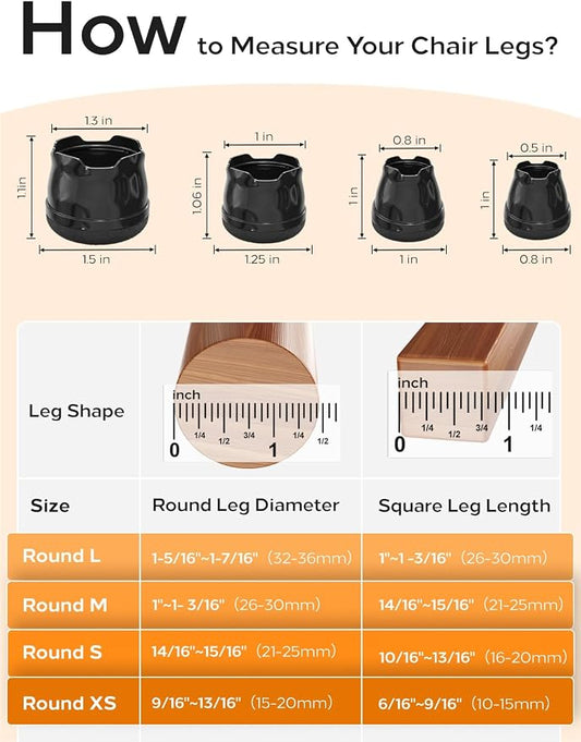 Upgrade 24 PCS Silicone & Felt Chair Leg Floor Protectors - Image 2
