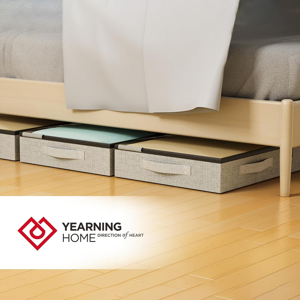 4.5 Inches Under Bed Storage Containers with Sturdy Sidewalls/Bottom and Rein...