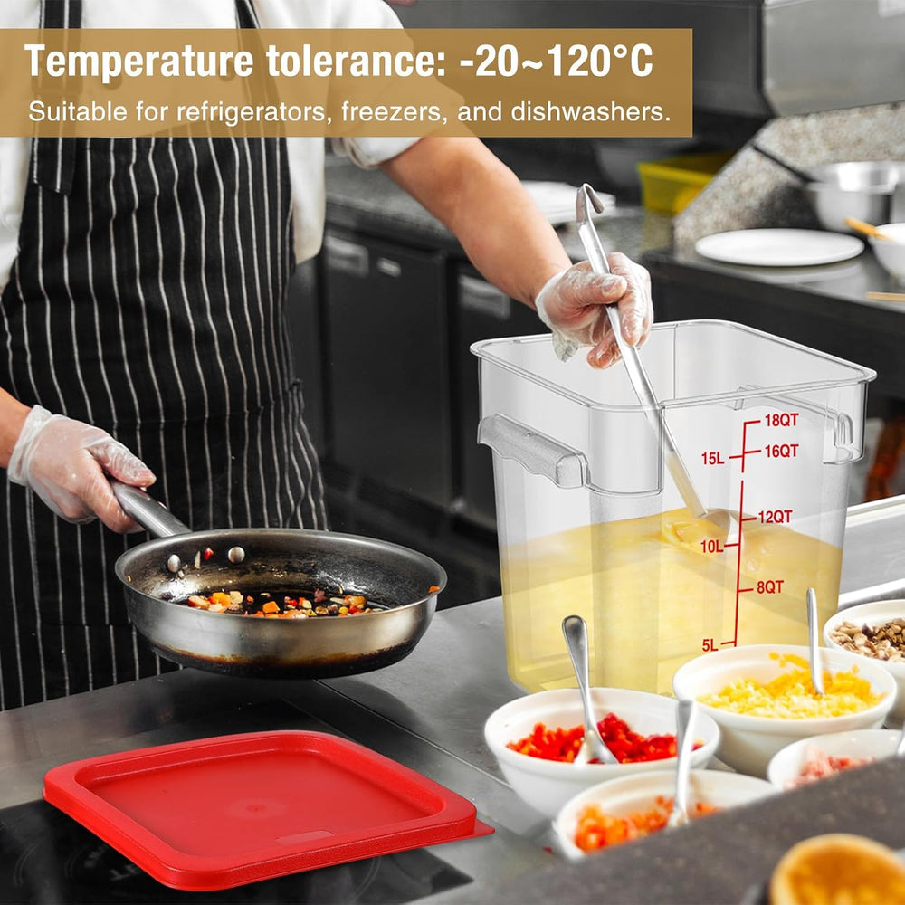 Suclain 2 Pcs Square Food Storage Container Polycarbonate Clear Food Containe...