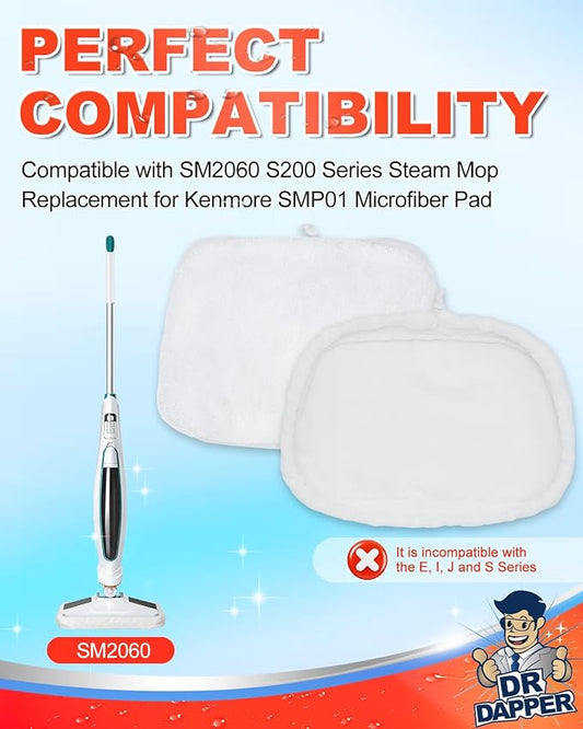 DR DAPPER 2 Pack SMP01 Steam Mop Replacement Pads Compatible - Image 2