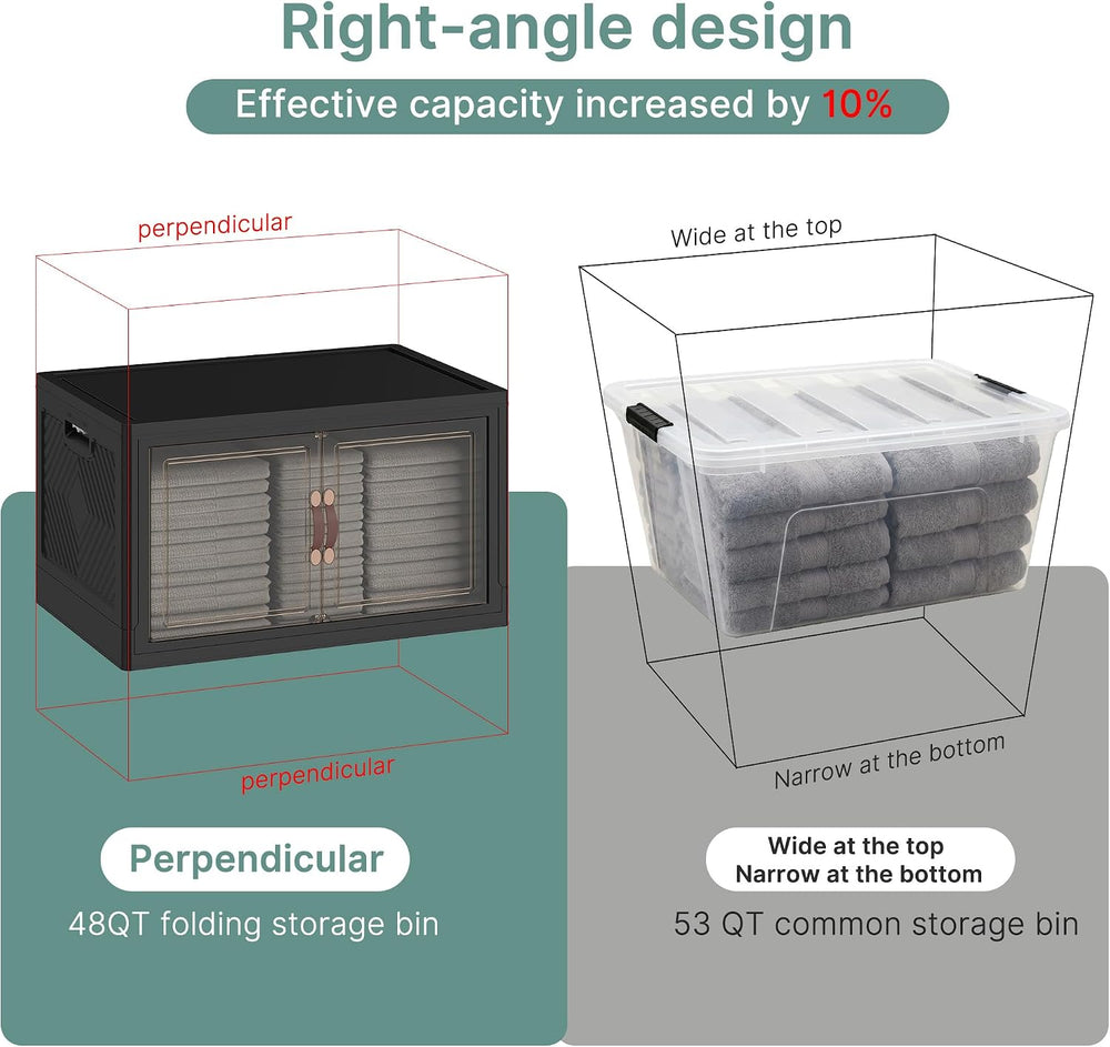 UAMFURI 144QT Lockable Plastic Storage Bins, 3 Pack Collapsible Cabinets