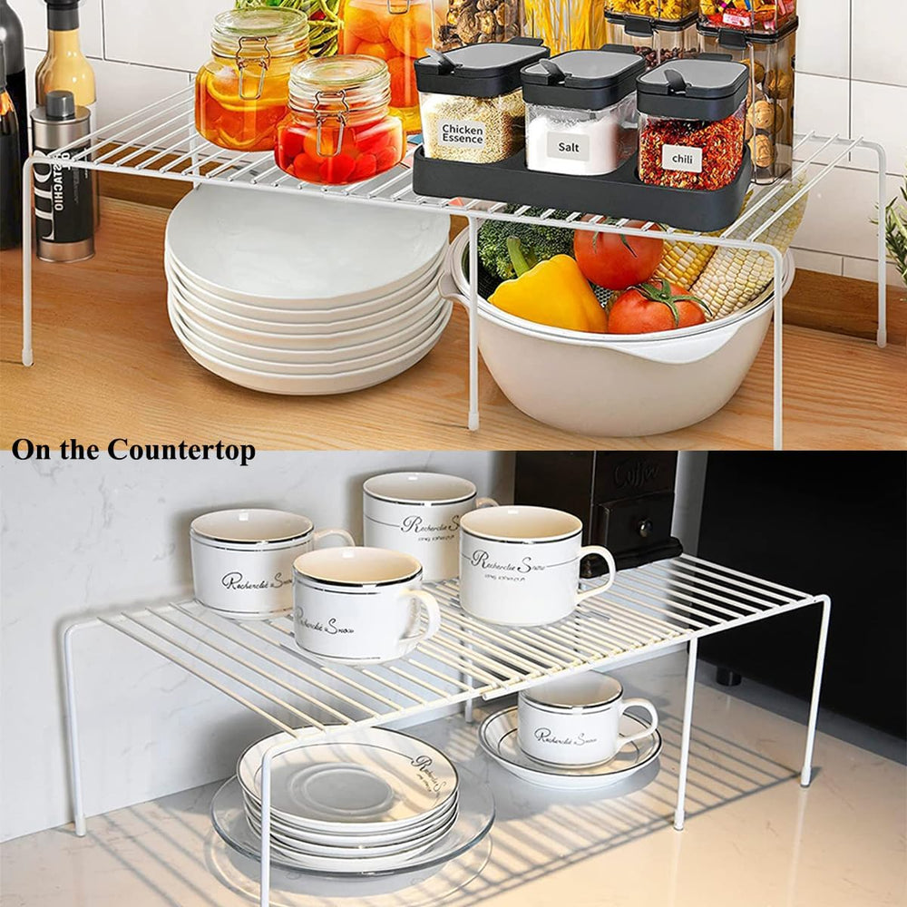 Freezer Shelf Expandable Kitchen Cabinet Organizer Shelf Riser