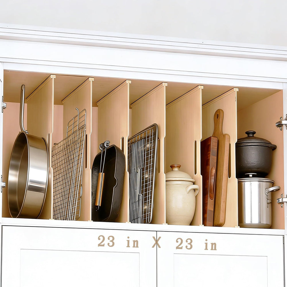 Celestite Wooden Baking Sheet Organizer for Cabinet, Baking Tray Organizer, C...