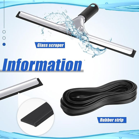 Frienda 50ft Squeegee Rubber Replacement Windows Silicone Blade Black Squeegee - Image 2