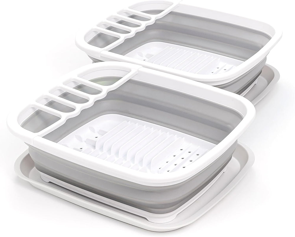 SAMMART 8L (2.11Gallons) Collapsible Plstic Dish Drainer with Drainer Board -...