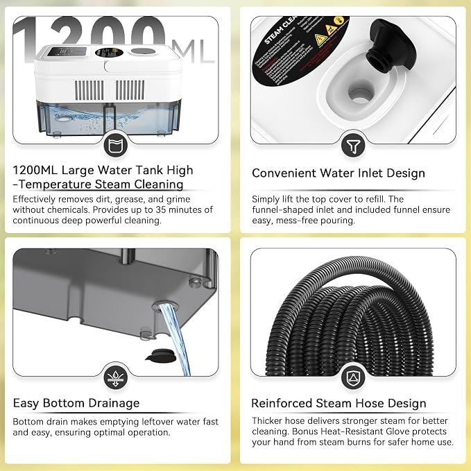 Steam Cleaner, 2500W High Pressure Steam Cleaner - Image 8