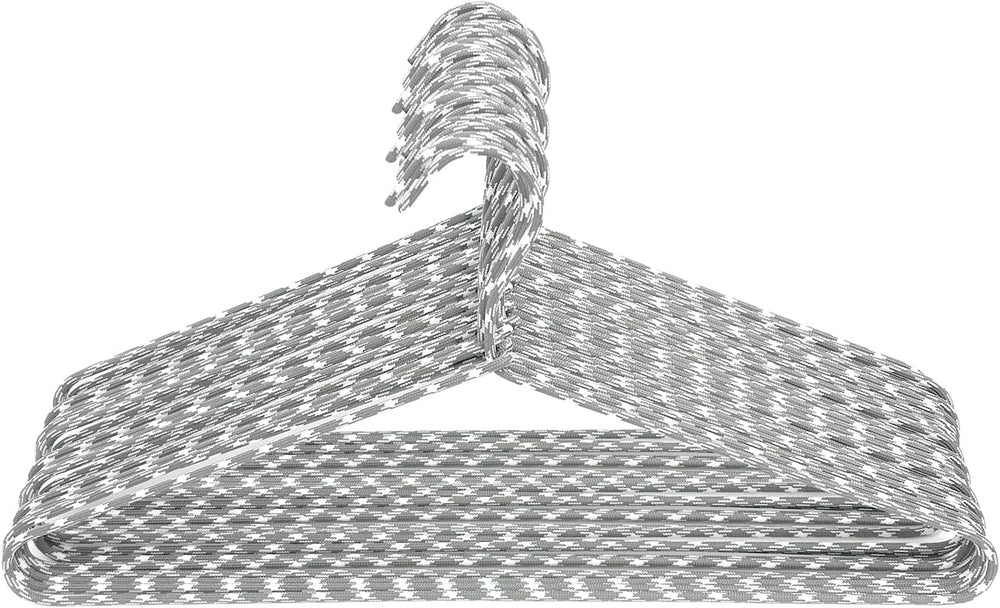 Clothes Hangers 30 Pack – Space Saving Fabric & Metal Hangers, Non-Slip P...