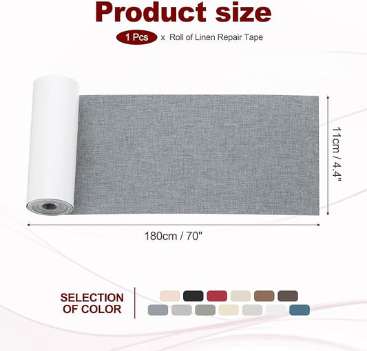 PATIKIL 70x4.4 Inch Linen Repair Tape, Repair Fabric Patch Self Adhesive Couch - Image 2