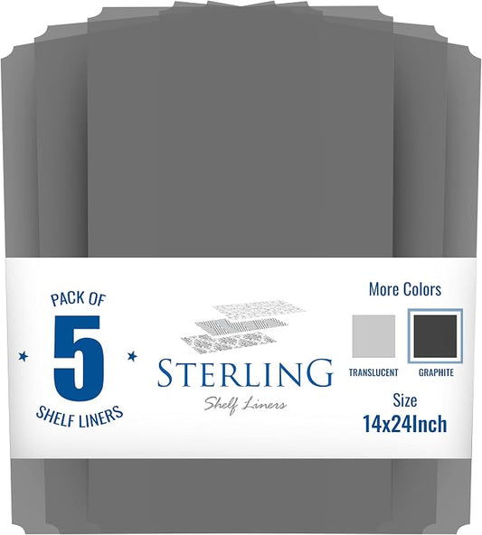Shelf Liners for Wire Shelf System: Set of 5 in Graphite: 13.4 x 23.2 inch: - Image 2