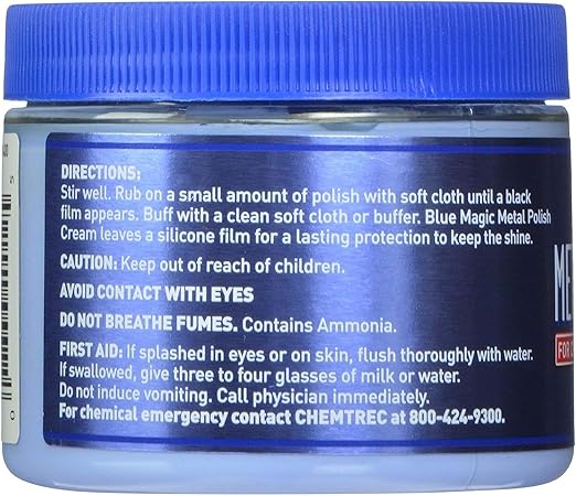Blue Magic 400 Metal Polish Cream Non-Abrasive Tarnish and Oxidation Remover - Image 2