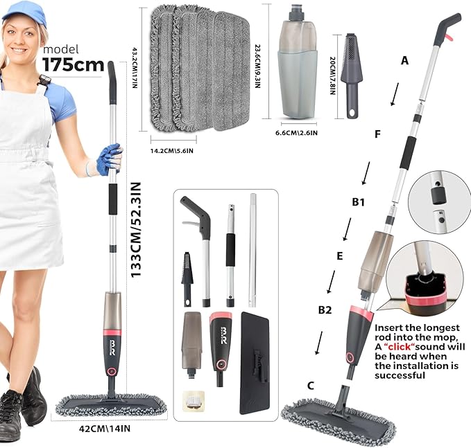 Microfiber Spray Mop for Floors Dry and Wet Mop - Image 9