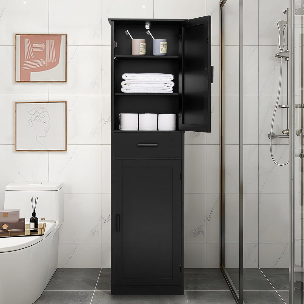 usikey 67'' Tall Storage Cabinet with 4 Shelves & 2 Doors, Bathro...