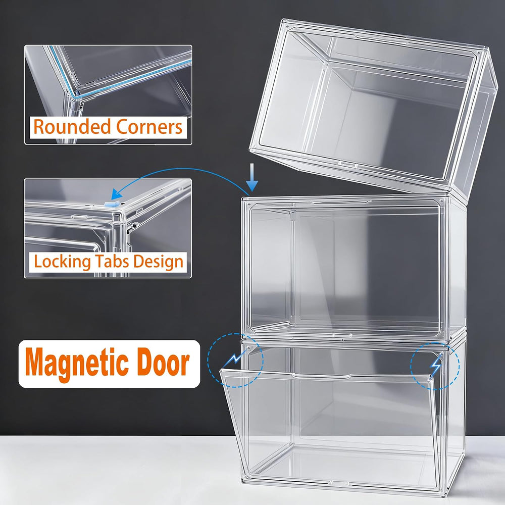 3 Pack XXX-Large Acrylic Purse Box Handbag Organizer 17.3x13x13''