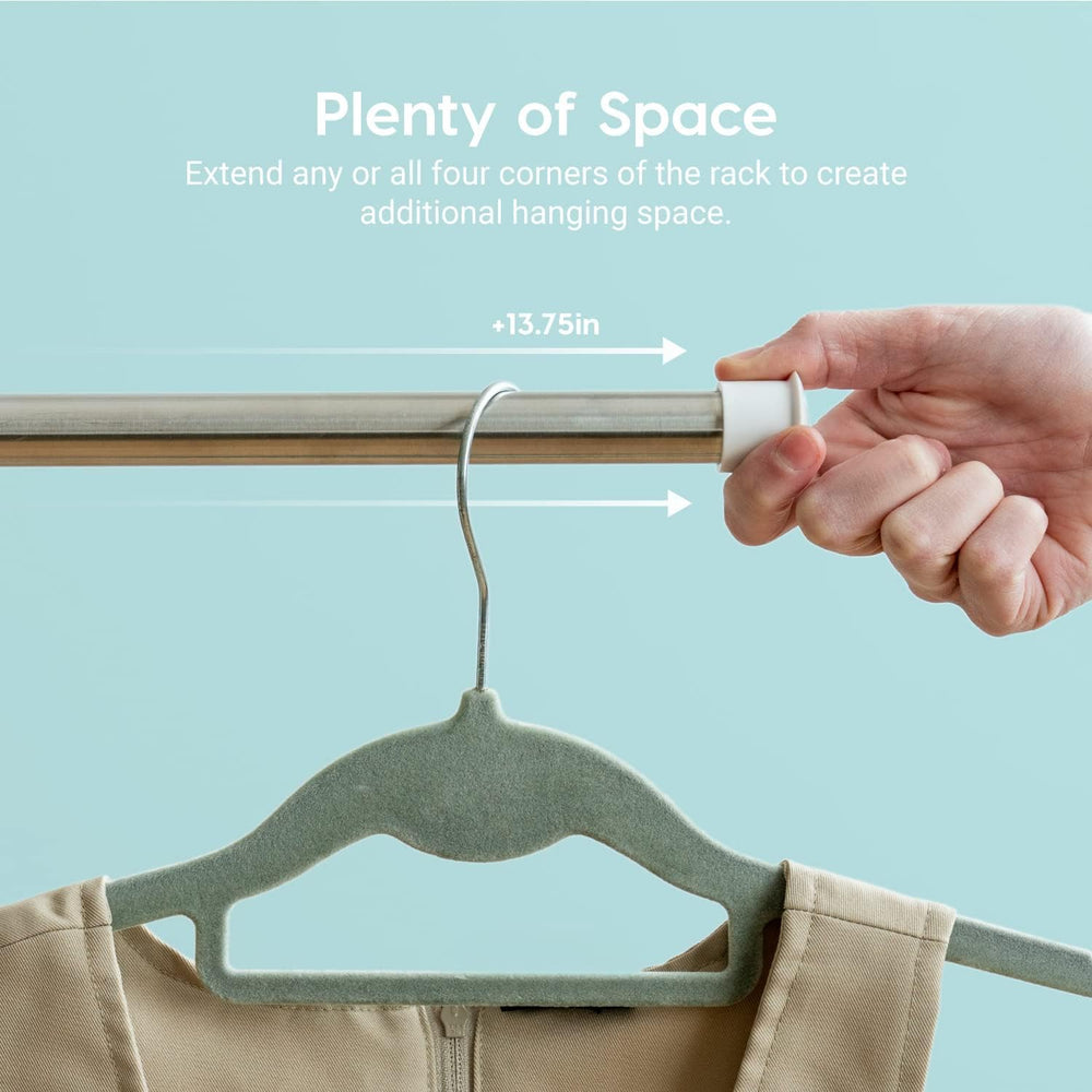 IRIS USA Foldable Drying Rack with Extendable Rods for Large Laundry Loads, C...