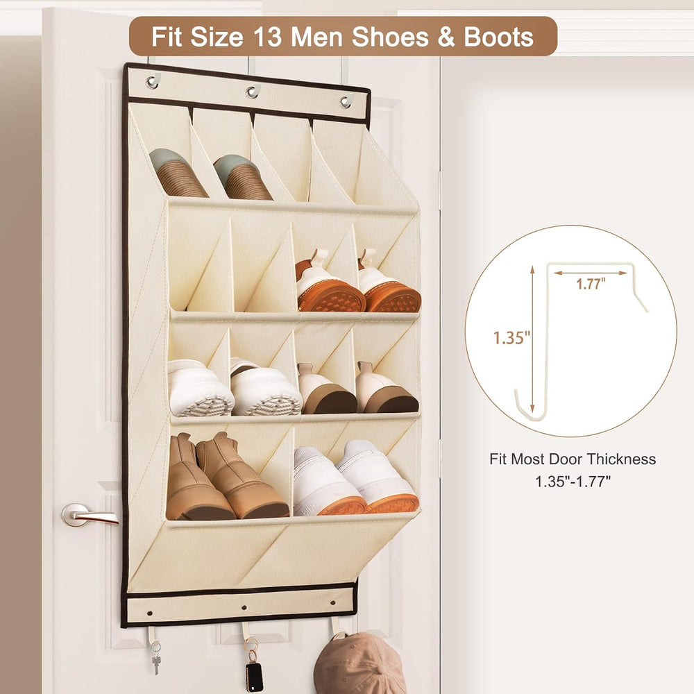 2 Pack Over the Door Shoe Organizers, Hanging Shoe Organizers Large Pockets