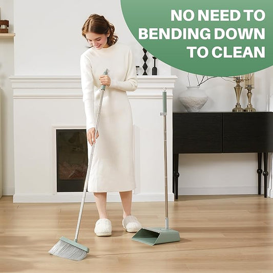 JOYMOOP Dark Teal Green Broom and Dustpan Set - Image 2