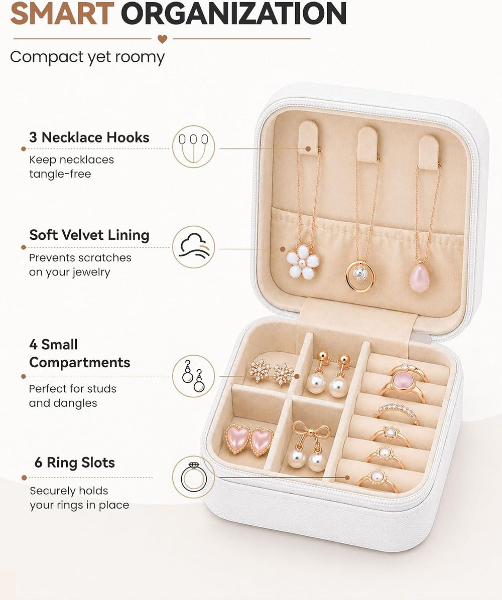 24 Pack Travel Jewelry Box, Mini Portable PU Leather Jewelry Case Bulk, Small...